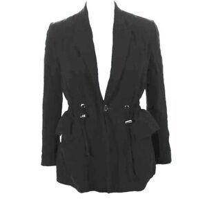 A.L.C. Collins Blazer Jacket Size 2 Black Cinch Waist